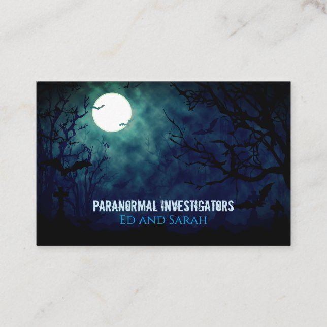 Paranormutredare Fullmoon Kall Edition Visitkort (Framsida)