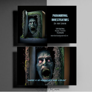 Paranormutredare Haunted Horror Bok Visitkort