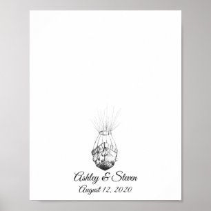 Paraplane Bröllop Fingerprint Guestbook Poster