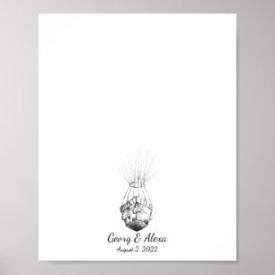 Paraplane Fingerprint Bröllop Guestbook Poster