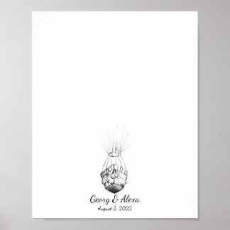 Paraplane Fingerprint Bröllop Guestbook Poster