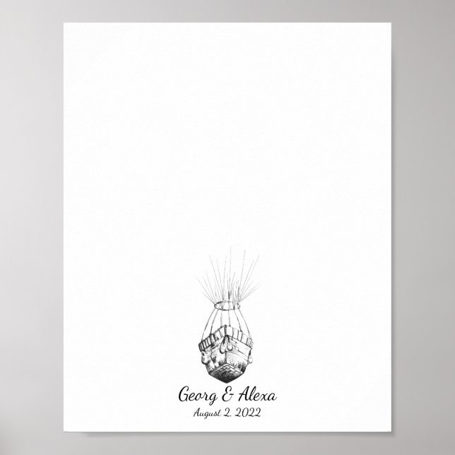 Paraplane Fingerprint Bröllop Guestbook Poster (Framsidan)