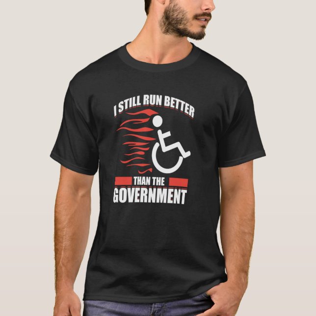 Paraplegering för personer med funktionshinder i r t shirt (Framsida)