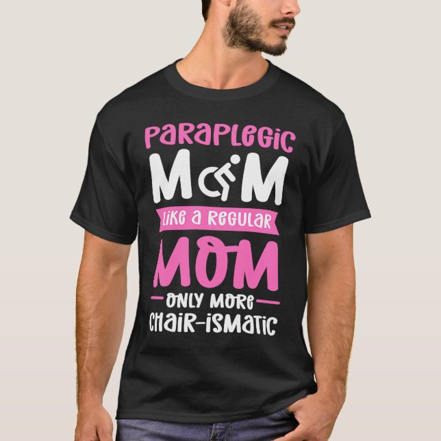 Paraplegisk Mamma-rullstolshandikapp T Shirt (Framsida)