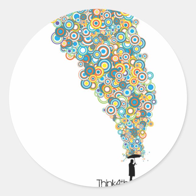 Paraplla Atheist Runt Klistermärke (Framsida)