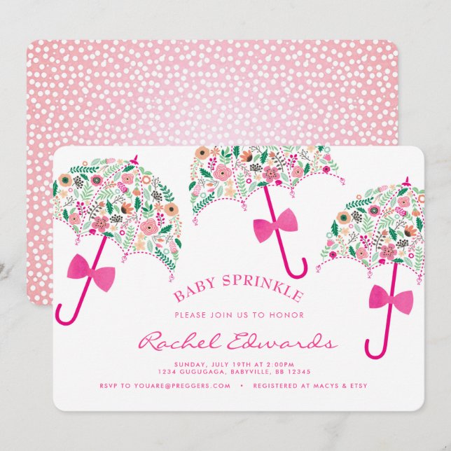 Paraplla Baby Sprinkle-inbjudan Inbjudningar (Fram/baksida)