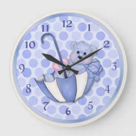 Paraplla Bear Blue - Anpassa Stor Klocka