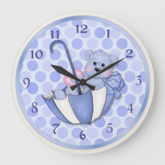 Paraplla Bear Blue - Anpassa Stor Klocka