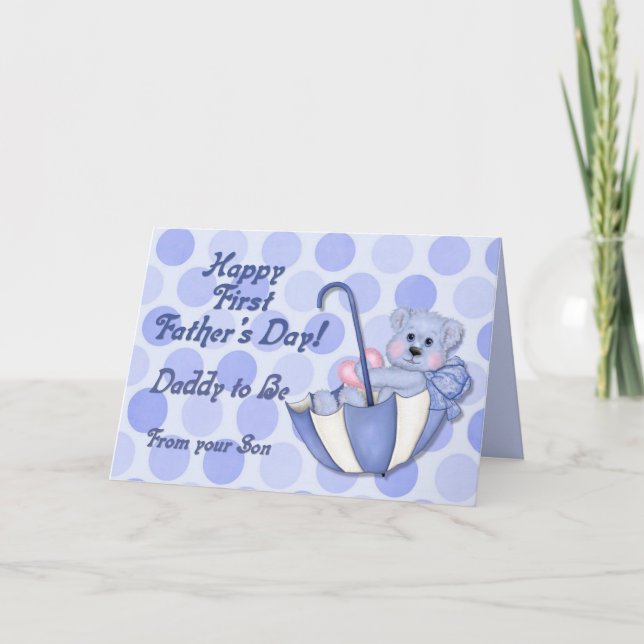 Paraplla Bear Blue - Far to BE Fars dag Kort (Framsida)