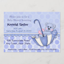 Paraplla Bear Blue - Inbjudan