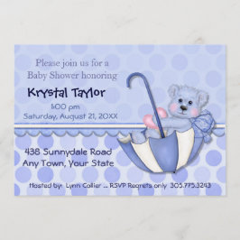 Paraplla Bear Blue - Inbjudan