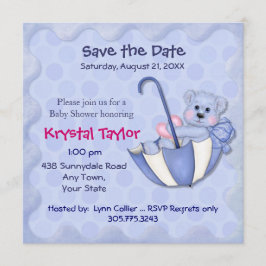 Paraplla Bear Blue - Inbjudan