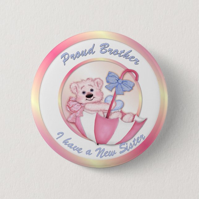 Paraplla Bear - Brother - Girl Knapp (Framsida)