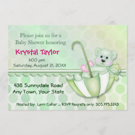 Paraplla Bear Mint - Inbjudan