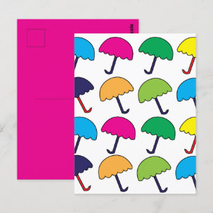 Paraplla Colorful Umbrella Vykort