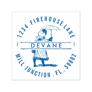 Paraplla Girl Self-Inking Returadress Frimärke Självfärgande Stämpel