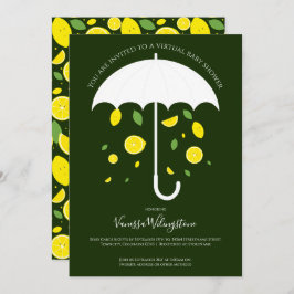 Paraplla Lemons Grönt Tecknad Virtuell babystötare Inbjudningar