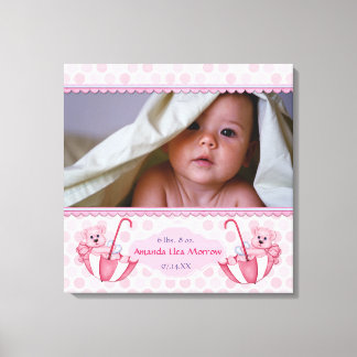 Paraplla Nalle Polka Baby Kanvastryck