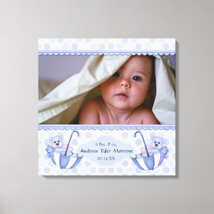 Paraplla Nalle Polka Baby Kanvastryck