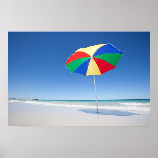 Paraplla on Beach | Australien Poster (Framsidan)