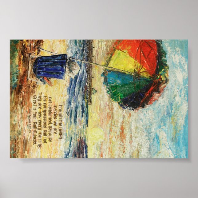 Paraplla Sunrise Lamentations 3:22-23 Poster (Framsidan)