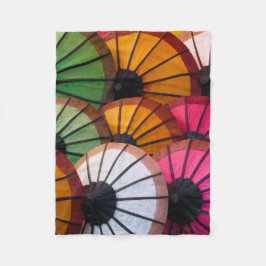 Parapluies multicolores : marché de Luang Prabang Fleecefilt