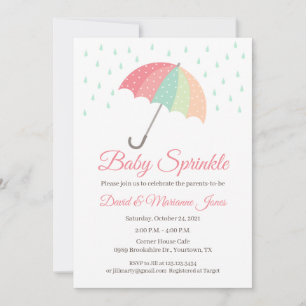 Paraply Baby Shower Inbjudan Det är en flicka