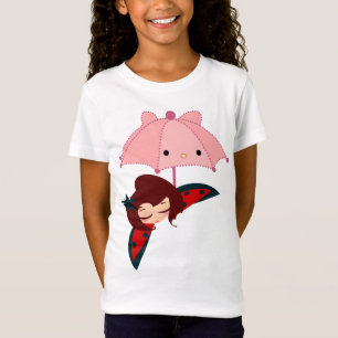 paraply för kawaiiliten flickatecknad tee