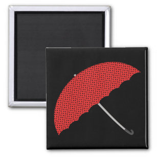 Paraply för röda och svarta prickar magnet
