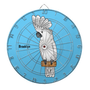 Paraply kakadua fågel serieillustration darttavla