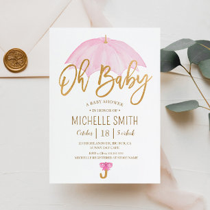 Paraply Kärlek Sprinkle Baby Shower Inbjudningar