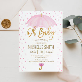Paraply Kärlek Sprinkle Baby Shower Inbjudningar