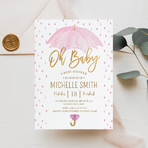Paraply Kärlek Sprinkle Baby Shower Inbjudningar