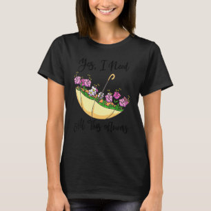 Paraply med blommor  upp och ned t shirt