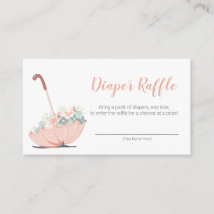 Paraply med Flowers Girl Diaper Raffle Biljett Tilläggskort