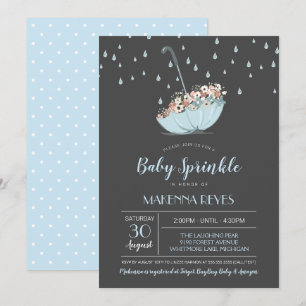 Paraply med stänk för baby för blommagender inbjudningar