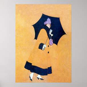 Paraply och snö av C Coles Phillips Poster