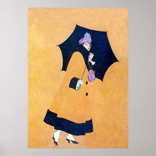 Paraply och snö av C Coles Phillips Poster (Framsidan)