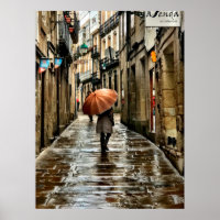 Paraply på gatorna Santiago De Compostela