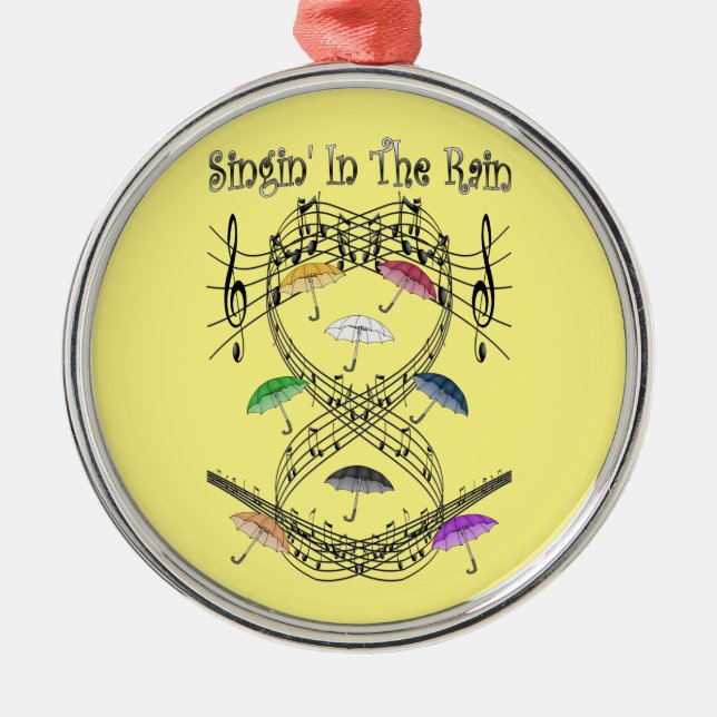 Paraply~ Singin' i ~en för fjäll för Julgransprydnad Metall (Framsidan)
