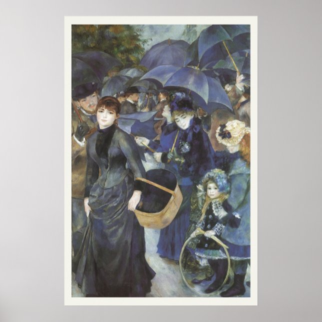 Paraplyer av Pierre Renoir, Vintage Impressionism Poster (Framsidan)