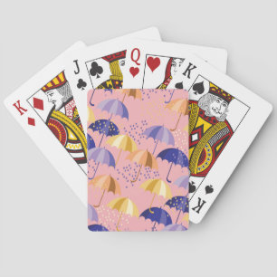 Paraplyer, droppar, färglösa sömlösa motiv. casinokort