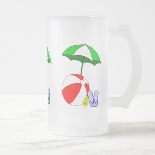 Paraplyer från Beach Boll Bassäng,, frostat Mugg
