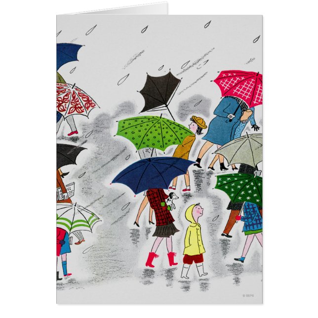 Paraplyer Hälsningskort (Framsidan)