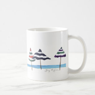 Paraplyer på den strandmuggarna & Drinkwaren Kaffemugg