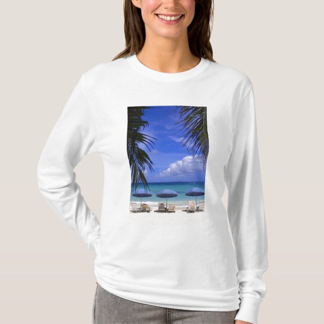 paraplyer på strand, St. Maarten, Karibien Tröja (Framsida)