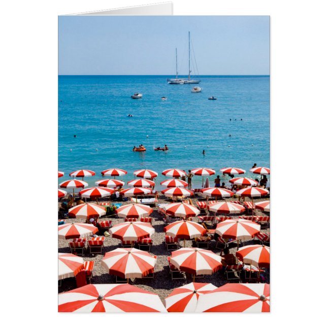 Paraplyer vid Amalfitan Kusten Hälsningskort (Framsidan)