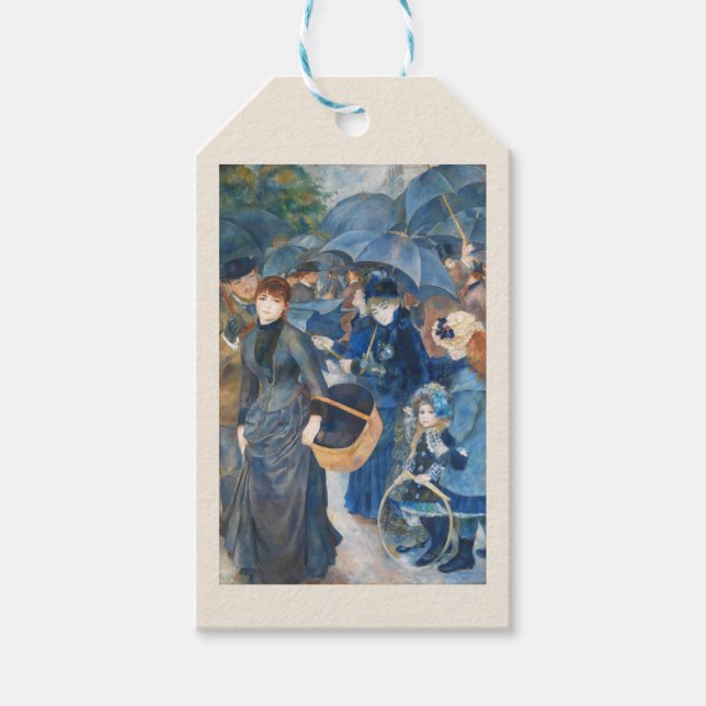 Paraplyerna Pierre Auguste Renoir Art Presentetikett (Framsidan)