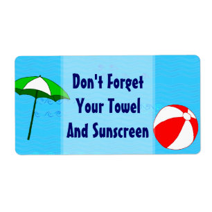 Paraplyetikett för Beach Boll Bassäng Parbrella An Fraktsedel