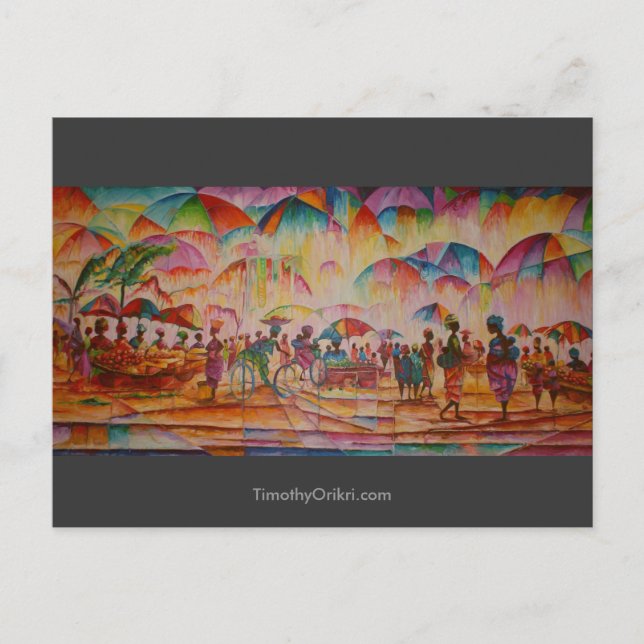 Paraplymarknaden - vykort (Framsida)